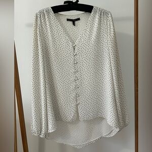 WHBM blouse. White with black polka dots.